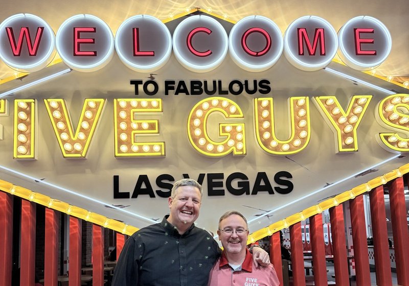 Drew at the Five Guys Las Vegas flagship