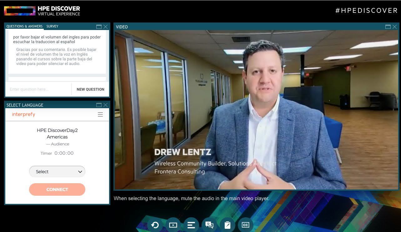 Drew Lentz interviewed on camera for HPE Discover