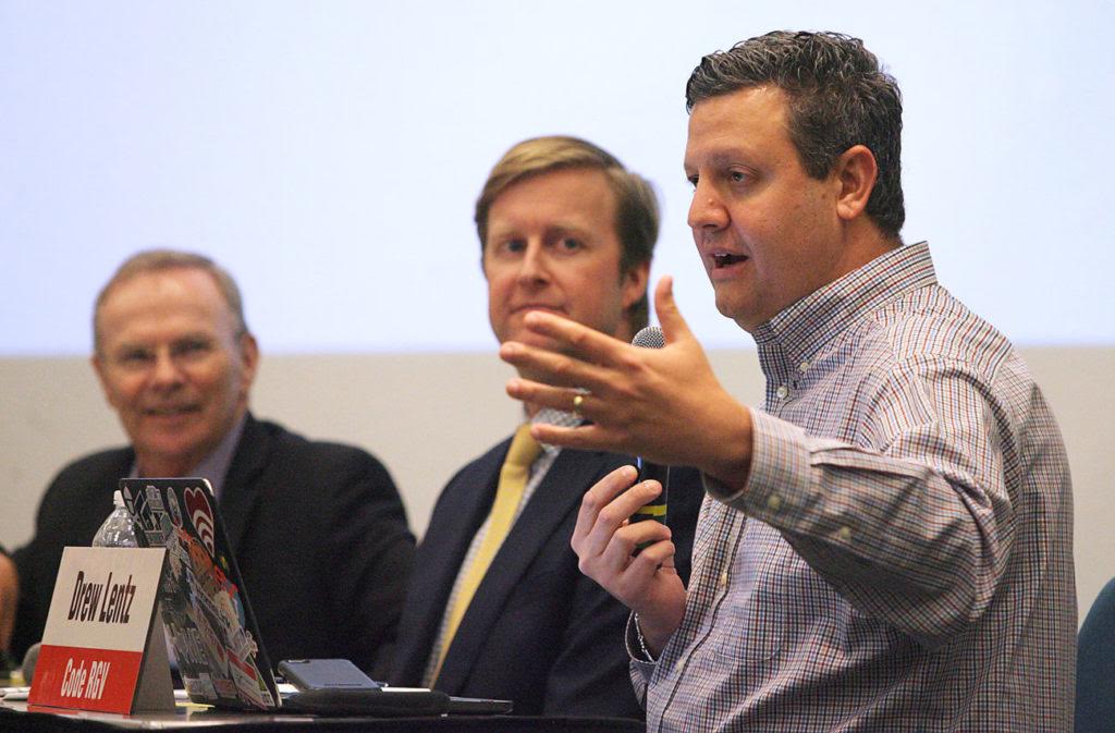 Drew Lentz on a technology panel representing CodeRGV